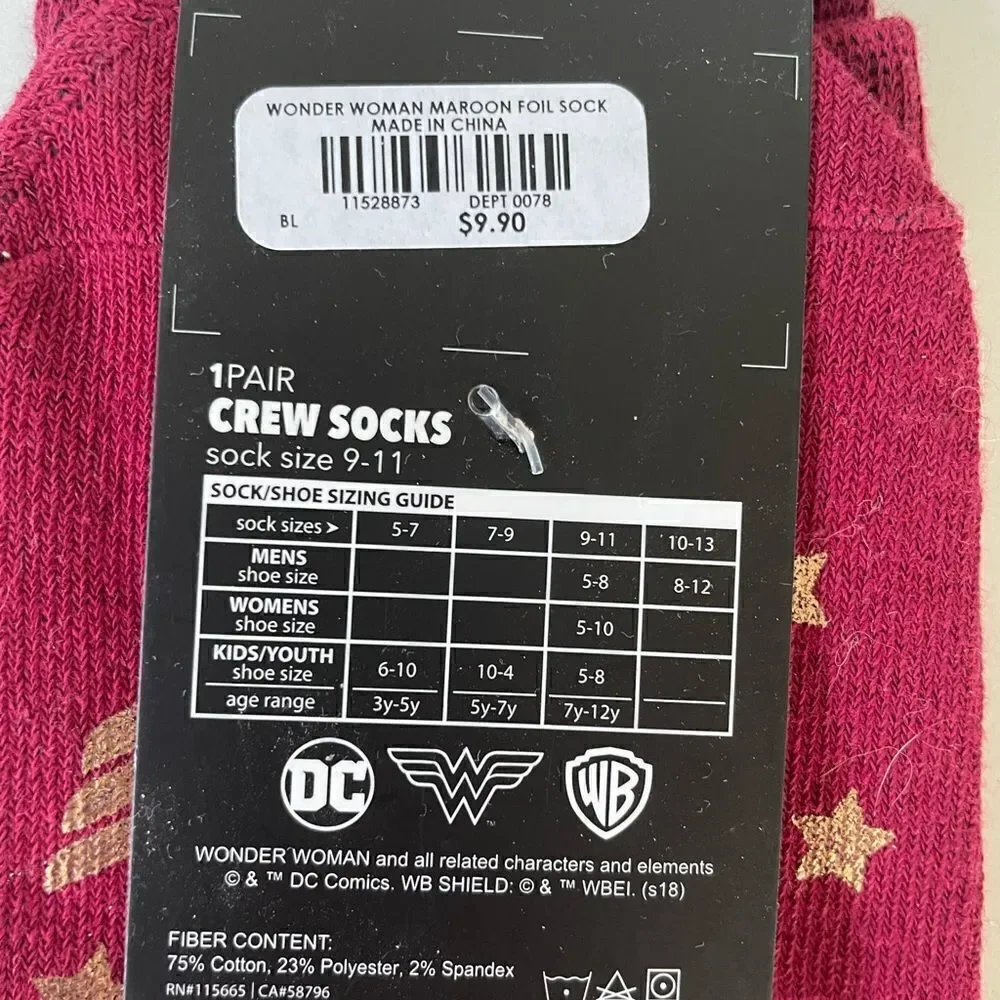 NWT Wonder Woman Crew Socks